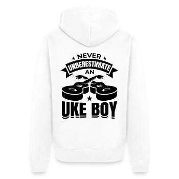 Ukulélé Garçon - Veste à capuche bio Premium Unisexe - blanc - Dos - Thijin (182cm)