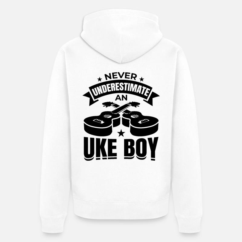 Ukulélé Garçon - Veste à capuche bio Premium Unisexe - blanc