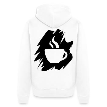 Kaffee Pinselstrich Logo Cafe Restaurant Tasse - Unisex Premium Bio Zip Hoodie - Weiß - Hinten - Thijin (182cm)