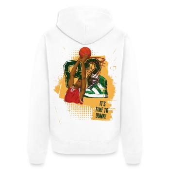 Urban Basketball Sneaker Art Tee - Unisex Premium Organic Zip Hoodie - white - Back - Thijin (182cm)