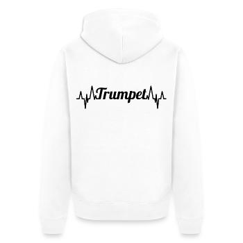 Trompette ECG Heartline - Veste à capuche bio Premium Unisexe - blanc - Dos - Thijin (182cm)