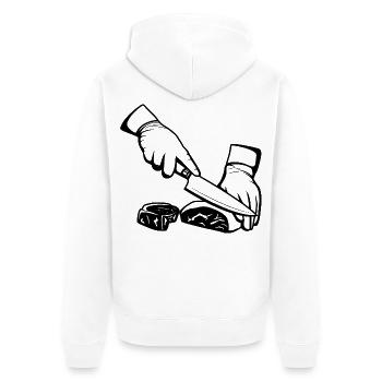 Découpe de la viande - Veste à capuche bio Premium Unisexe - blanc - Dos - Thijin (182cm)
