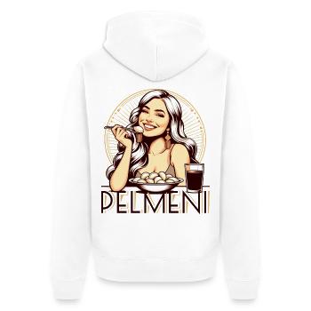 Pelmeni Yummy Gift - Unisex Premium Organic Zip Hoodie - white - Back - Thijin (182cm)