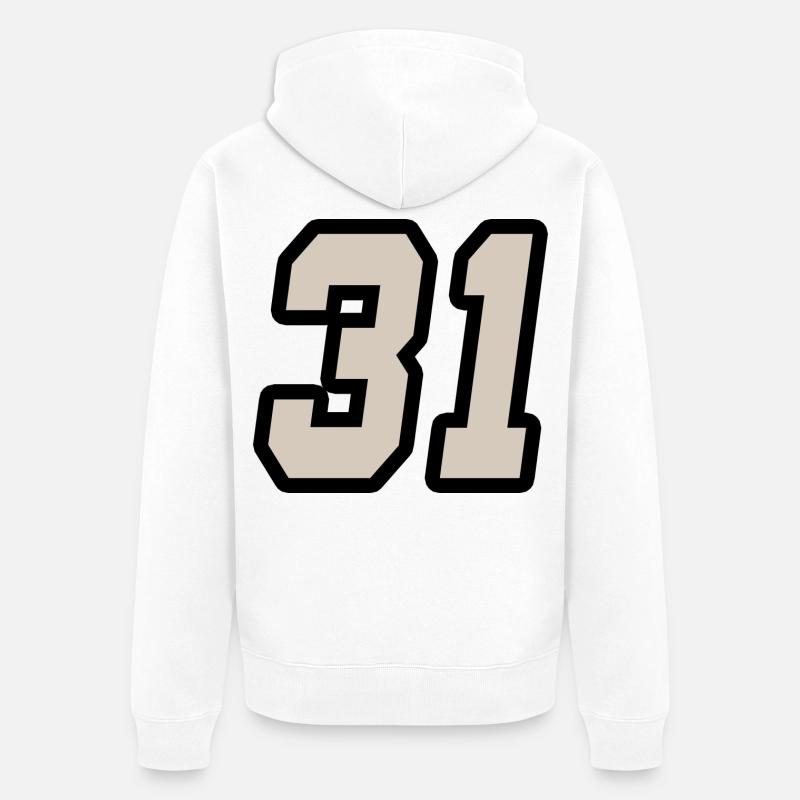 Nummer einunddreißig 31 - Unisex Premium Bio Zip Hoodie - Weiß