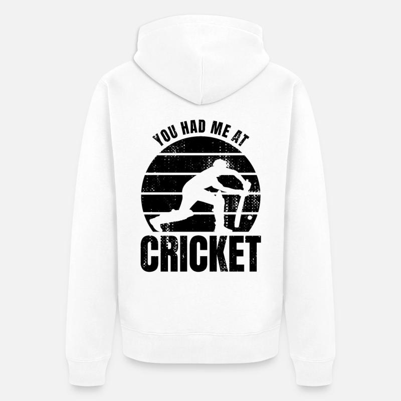Tu m’as eu au cricket - Veste à capuche bio Premium Unisexe - blanc