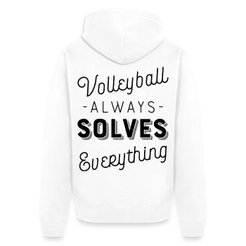 Volleyball - Unisex Premium Organic Zip Hoodie - white - Back - Thijin (182cm)