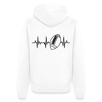 American Football Pulse Line - Unisex Premium Organic Zip Hoodie - white - Back - Thijin (182cm)