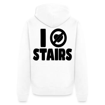 I hate stairs. I hate stairs. Wheelchair humor * - Unisex Premium Organic Zip Hoodie - white - Back - Thijin (182cm)