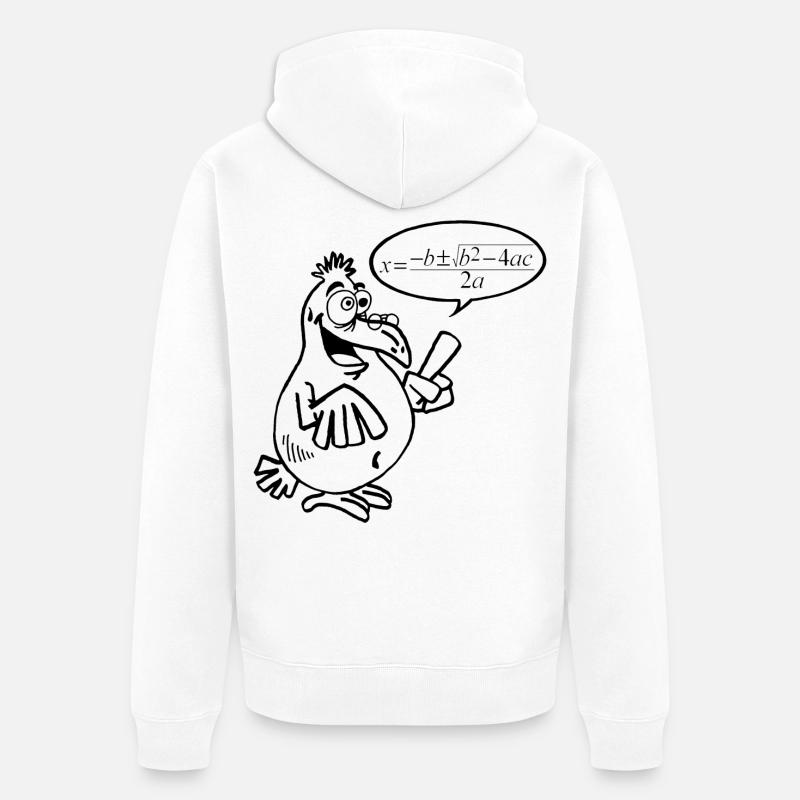 Schwarzer Schlauer Vogel - Unisex Premium Bio Zip Hoodie - Weiß
