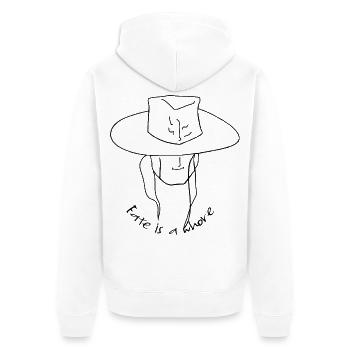 Motif de la silhouette du chapeau - Veste à capuche bio Premium Unisexe - blanc - Dos - Thijin (182cm)
