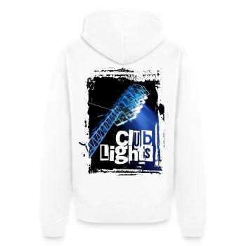 Club Lights - Rostock - Unisex Premium Bio Zip Hoodie - Weiß - Hinten - Thijin (182cm)