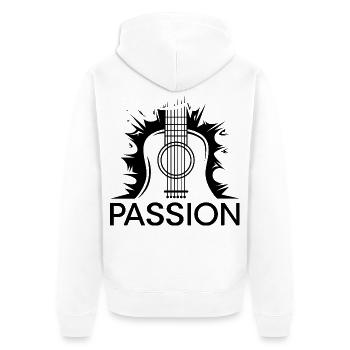 passion guitar Musik Leidenschaft Gitarrist icon - Unisex Premium Bio Zip Hoodie - Weiß - Hinten - Thijin (182cm)