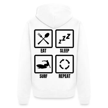 Surfing Saying - Unisex Premium Organic Zip Hoodie - white - Back - Thijin (182cm)