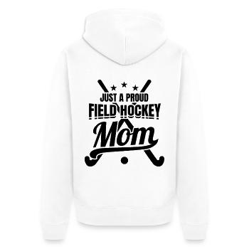 Nur eine stolze Feldhockey Mama - Unisex Premium Bio Zip Hoodie - Weiß - Hinten - Thijin (182cm)