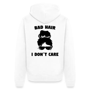 I don't care cool saying attitude indifferent - Unisex Premium Organic Zip Hoodie - white - Back - Thijin (182cm)