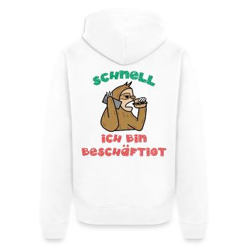 Je ne me soucie pas des dictons drôles Déclaration - Veste à capuche bio Premium Unisexe - blanc - Dos - Thijin (182cm)