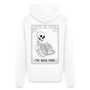 Drôle Tarot carte squelette livres lecture livre Nerd - Veste à capuche bio Premium Unisexe - blanc - Dos - Thijin (182cm)