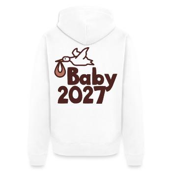 Bébé cigogne 2027 - Veste à capuche bio Premium Unisexe - blanc - Dos - Thijin (182cm)