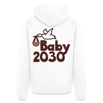 Bébé cigogne 2030 - Veste à capuche bio Premium Unisexe - blanc - Dos - Thijin (182cm)