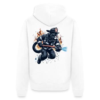 Fire Brigade Panther Jaguar Gift - Unisex Premium Organic Zip Hoodie - white - Back - Thijin (182cm)