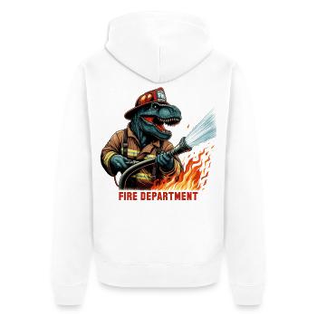 Pompier T-Rex cadeau - Veste à capuche bio Premium Unisexe - blanc - Dos - Thijin (182cm)