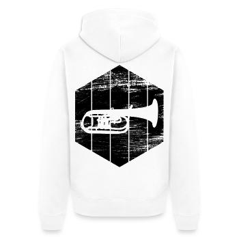 Trompette - Veste à capuche bio Premium Unisexe - blanc - Dos - Thijin (182cm)