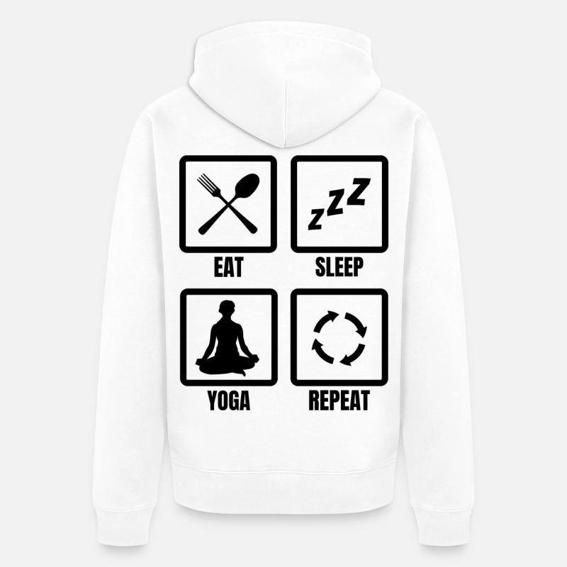 Yoga Routine - Veste à capuche bio Premium Unisexe - blanc