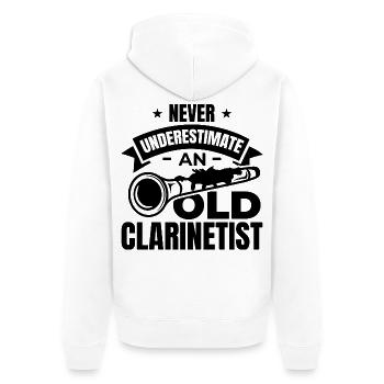 Clarinetist grandfather - Unisex Premium Organic Zip Hoodie - white - Back - Thijin (182cm)