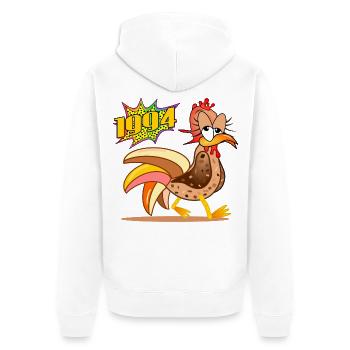Hühner 1994 - 32. Geburtstag - Unisex Premium Bio Zip Hoodie - Weiß - Hinten - Thijin (182cm)