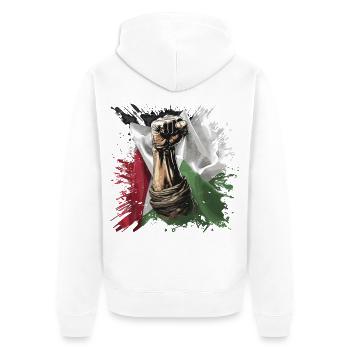 free palestine fist flag gaza - Unisex Premium Organic Zip Hoodie - white - Back - Thijin (182cm)