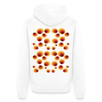 50's 60's Retro Circle Style Pattern - Unisex Premium Organic Zip Hoodie - white - Back - Thijin (182cm)