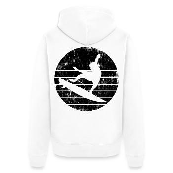 Surfing Sketch - Unisex Premium Organic Zip Hoodie - white - Back - Thijin (182cm)