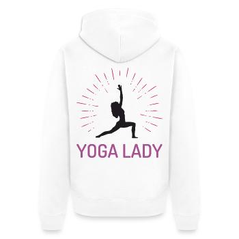 Fille de yoga - Veste à capuche bio Premium Unisexe - blanc - Dos - Thijin (182cm)