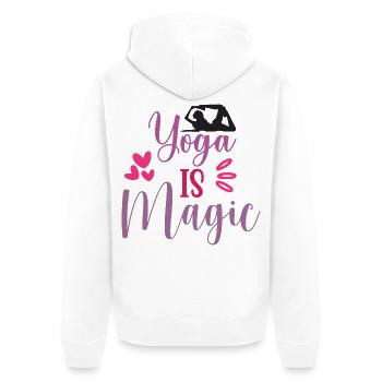 Le yoga, c’est magique - Veste à capuche bio Premium Unisexe - blanc - Dos - Thijin (182cm)