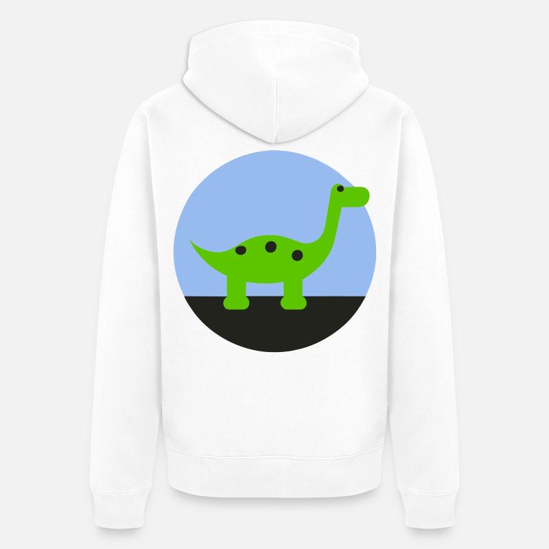 Dino - Unisex Premium Organic Zip Hoodie - white
