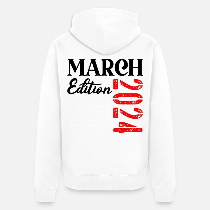 3e anniversaire mars 2024 - Bébé - Veste à capuche bio Premium Unisexe - blanc