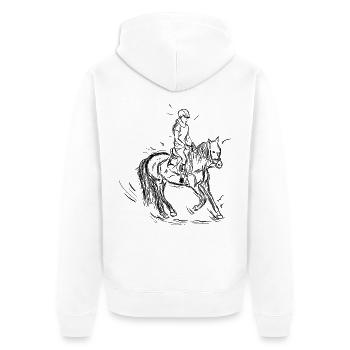 Cavalier - Veste à capuche bio Premium Unisexe - blanc - Dos - Thijin (182cm)