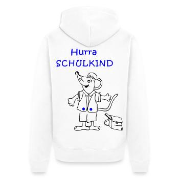Hooray Schoolchild School Enrollment - Unisex Premium Organic Zip Hoodie - white - Back - Thijin (182cm)