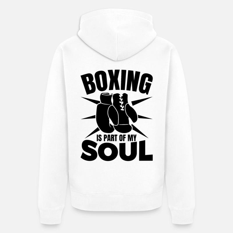 Motivation des boxeurs - Veste à capuche bio Premium Unisexe - blanc