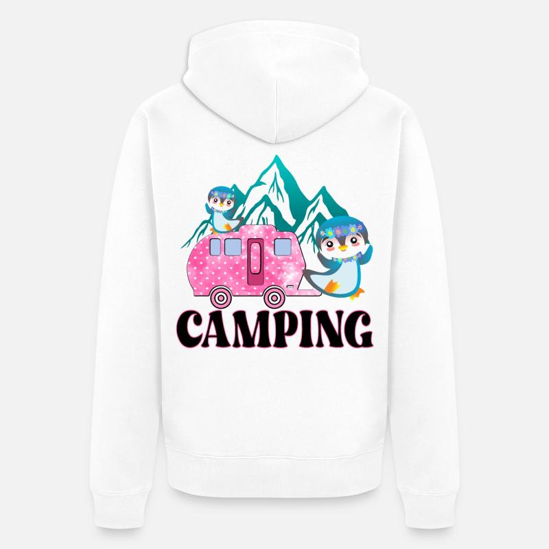 CAMPING CAMPINGSPLATZ PINGUINE - Veste à capuche bio Premium Unisexe - blanc