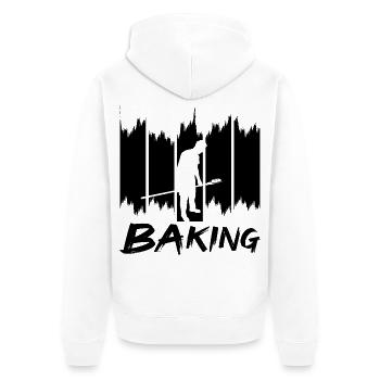 Bake - Unisex Premium Organic Zip Hoodie - white - Back - Thijin (182cm)