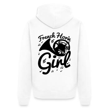 French horn player - Unisex Premium Organic Zip Hoodie - white - Back - Thijin (182cm)