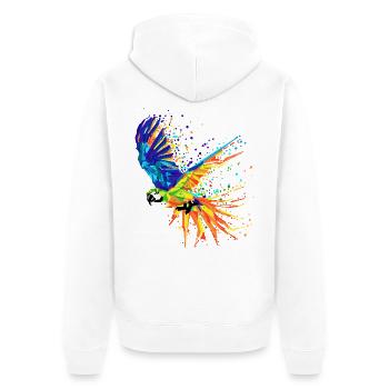 Vogel Tropisch Africa Tierliebhaber Papagei Tier - Unisex Premium Bio Zip Hoodie - Weiß - Hinten - Thijin (182cm)