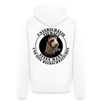 Girls & Guinea Pigs – Funny Saying - Unisex Premium Organic Zip Hoodie - white - Back - Thijin (182cm)