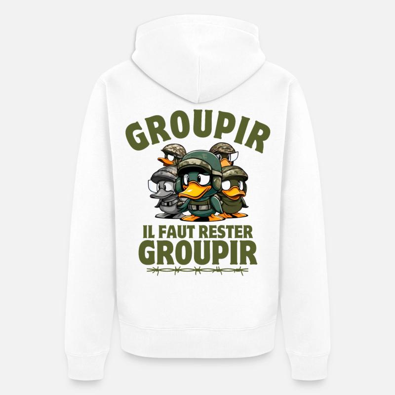 die siebte Kompanie, Tassin, Pitivier - Unisex Premium Bio Zip Hoodie - Weiß