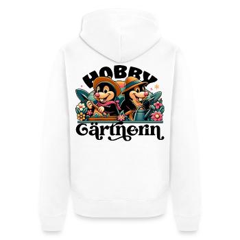 Hobby Gärtnerin Maulwürfe Maulwurf Gärtnern Garten - Unisex Premium Bio Zip Hoodie - Weiß - Hinten - Thijin (182cm)