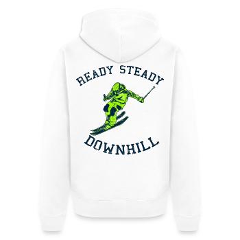 Skifahrer Spruch - Unisex Premium Bio Zip Hoodie - Weiß - Hinten - Thijin (182cm)