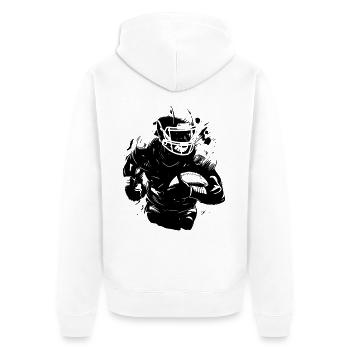Footballer - Unisex Premium Bio Zip Hoodie - Weiß - Hinten - Thijin (182cm)