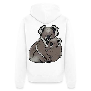 Koala - Mom with Baby - Unisex Premium Organic Zip Hoodie - white - Back - Thijin (182cm)