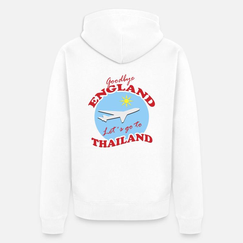 Thaïlande Voyage Adieu Conception d’Avion - Veste à capuche bio Premium Unisexe - blanc